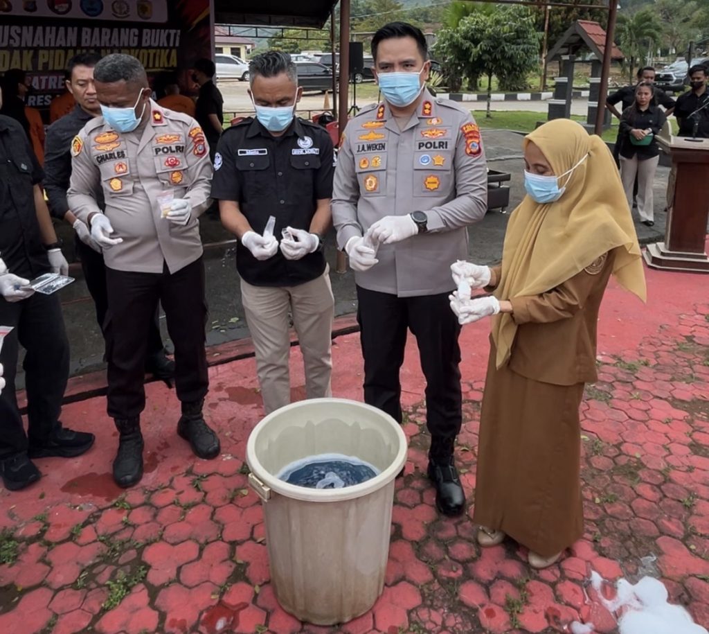Pemusnahan Barang Bukti Narkoba Jenis Sabu Sebanyak 336 Gram